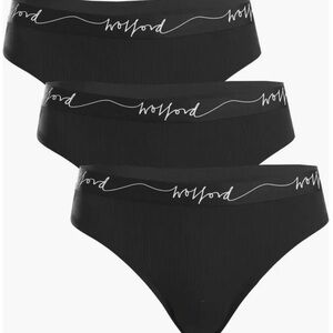 Wolford Black Beauty Cotton Thong Set